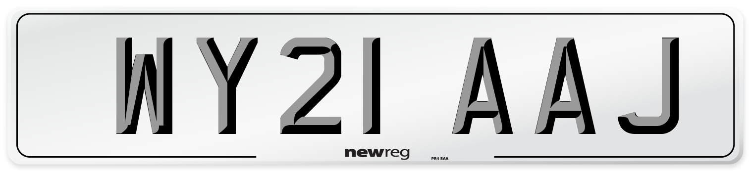 WY21 AAJ Number Plate from New Reg